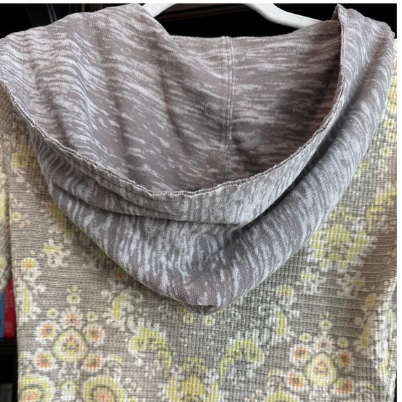 Free People Floral Print Waffle Thermal Zip Front Hoodie - Picture 8 of 12